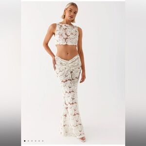 Peppermayo Fiorella White Floral Lace Two-Piece Set